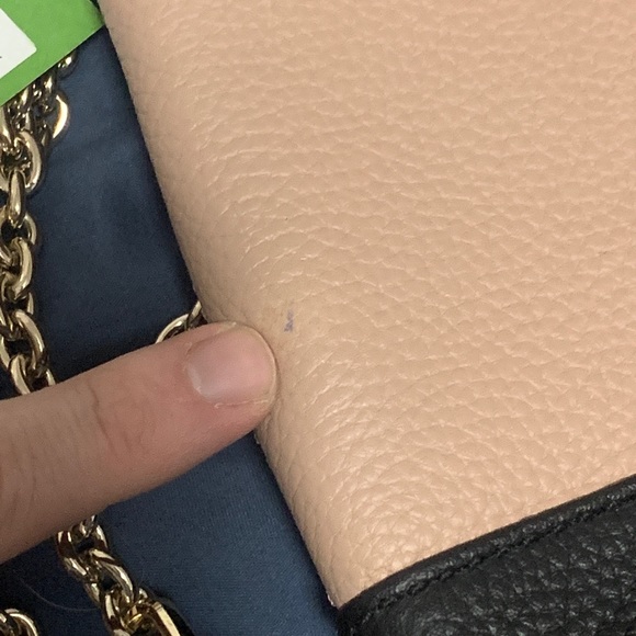 NWT Kate Spade Beige/Black Colorblock Gold Long Chain Shoulder Crossbody
